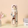 Taza de Agua con Dibujo de Caricatura Creativo, de Aspecto Elegante, Taza de Agua Portátil para Exteriores con Tapa de Botón, Taza Termo de Acero Inoxidable Linda