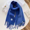 Bufanda de Lana Mezclada Estilo Coreano con Flecos en Bloques de Color por Ambos Lados para Mujer, Cuello Grueso de Color Sólido Cálido para Otoño/Invierno, Chal para Abrigo