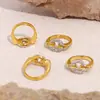 Europa e Estados Unidos ins vento dia palavra estrelas cintilantes anel de strass banhado a ouro 18k real nicho vento frio anel de aço de titânio mulheres
