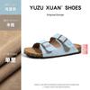 Sandalias Transpirables de Piel de Vaca con Dos Correas Suela Gruesa de 3 cm Estilo Birkenstock Medias Pantuflas Piel Genuina Modelo Nuevo 2026