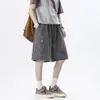 Shorts retro americanos teñidos de negro con bordado para hombre, nuevo estilo de verano, pantalones deportivos de marca modernos de corte holgado con un diseño único, shorts de cinco puntos