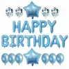 Set de Globos de Feliz Cumpleaños Globo de Látex con Lentejuelas Decoración de Fiesta Globo de Película de Aluminio Letra Decoración de Cumpleaños Arreglo de Ambiente