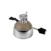 Fogareiro de café inflável portátil vertical com base cromada, chama ajustável, para preparo de café na mesa, fazer chá no acampamento, pequeno fogareiro