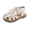 Sandálias Fechadas de Primavera e Verão Novas para Meninas com Laço de Coelhinho, Sapatos de Praia para Bebês Meninas, Sandálias de Princesa