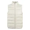 Chaleco de plumón ligero de invierno para hombre y mujer con cuello alto, holgado, de plumón de pato blanco, cálido a prueba de frío, listo para impresión al por mayor