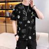 Camiseta de Verano para Hombre de Seda de Hielo de Manga Corta 2022 Nueva Cuello Redondo Delgada Base Camisa de Media Manga Holgada Talla Grande Top Camiseta