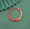 Novo Pulseira de Nó Flor de Pessegueiro Mandala Oito Fios Semi-Acabada Pulseira Tecida Artesanalmente Pulseira de Corda Vermelha Dez Milhas de Flor de Pessegueiro para Mulheres