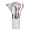 Spot Juego de Utensilios de Cocina de Silicona 750g Juego de 12 Piezas Utensilios de Cocina con Mango de Madera Espátula Antiadherente Herramientas de Cocina Juego de Cocina