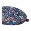 Gorro de trabajo para pediatra con estampado de dibujos animados, gorro quirúrgico de algodón, estampado de enfermera femenina, banda elástica ajustable