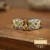 Anillo Nuevo de Citrino Natural Plata 925 Mano de Obra Fina Diseño Hueco Estilo Palacio Joyería de Piedras Preciosas Coloridas Anillo