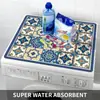 Alfombrilla para Lavadora Estilo Nuevo Transfronterizo Estilo Posibia Estampada Alfombrilla Absorbente Antideslizante para Encimera de Horno de Microondas Doméstico Alfombrilla de Protección Solar