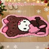 Alfombra de suelo absorbente antideslizante para baño de estilo caricatura, alfombra decorativa de imitación cachemira para sala de estar, alfombra resistente a la suciedad para entrada