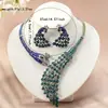 Pendientes de Pavo Real con Pedrería Transfronterizos Set de Joyería de Collar Accesorios de Ropa de Temperamento Simple para Mujer Fábrica de Joyería