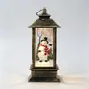 Linterna Estilo Retro Navideño Adorno Luminoso Anciano Muñeco de Nieve Reno Micro Paisaje Luz Nocturna Escritorio Decoración Festiva