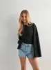 Amazon 2026 Moda Femenina Europea y Americana Transfronteriza Nuevo Color Sólido Cuello Redondo Hombro Normal Manga Ancha Ajustado a la Cintura Sexy Top de Manga Larga