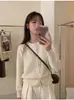 Suéter cárdigan de punto suave y cómodo para mujer, estilo japonés y coreano, cuello redondo, nueva colección de otoño, casual, adelgazante, color liso, de punto de un solo pecho