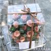 Caja de flores acrílicas para el Festival de la Diosa, caja de regalo transparente con rosas eternas, caja de flores cuadrada, caja de regalo con flores
