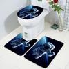 Jit Producto Nuevo Cómodo Juego de Alfombrillas para Inodoro en Casa Lindo Patrón de Estampado de Anime 3D Juego de Alfombrillas para Inodoro Juego de Tres Piezas