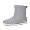 Sapatos de chuva para mulheres adultas sapatos curtos antiderrapantes botas impermeáveis resistentes ao desgaste Four Seasons Student All-match Cor sólida Botas de chuva quentes femininas