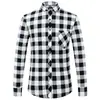 Camisa de Primavera Transfronteriza Aliexpress para Hombre Camisa a Cuadros Cepillada Camisa Casual de Franela a Cuadros Dropshipping