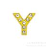 Miçangas de Letras de Diamante Dourado 8mm Pulseira Feita à Mão DIY Corrente de Suéter Coleira de Animal de Estimação Acessórios de Joias