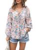 Amazon 2023 primavera y verano Europa y Estados Unidos nueva estación independiente camisa estampada con cordones camisa holgada estampada ropa de mujer transfronteriza