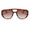 Nuevas Gafas de Sol de Marco Grande y Doble Puente Rain, Estilo Europeo y Americano, Diseño Personalizado con Remaches, Gafas de Sol Transfronterizas Estilo Ins para Mujer, Modernas