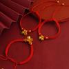 Pulsera clásica de cuerda roja campana vintage flor de loto semilla de loto Fuyun Caqui ajustable y retráctil joyería para mujer joyería de imitación dorada