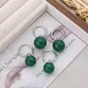 Pendientes Retro de Acero de Titanio, Pendientes de Ágata Natural, Pendientes de Cristal Blanco de Moda, Pendientes