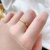 Tienda de Fábrica Anillo Cuadrado Pequeño Chapado en Oro de 18K Círculo Liso Cuadrado Ortografía Múltiple TikTok en Línea Rojo Estilo Coreano ins Anillo de Pareja