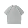 Rumei Estilo Retro Americano Old Money Texturizado Ropa de Trabajo Sencilla Manga Corta Verano Versátil Casual Camiseta de Manga Corta con Botones