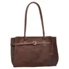 Nova bolsa tote de camurça outono/inverno para mulheres, com textura vintage, detalhe de cinto e grande capacidade, perfeita para o dia a dia e pode ser carregada sob o braço ou como bolsa de ombro.