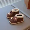 Zapatos de Algodón Cálido de Terciopelo Estilo Coreano para Bebé Niña 2025 Nuevo Estilo Invierno Calzado Exterior de Terciopelo Cálido Zapatos Birkenstock para Bebé y Niño Pequeño