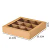 Caja de Regalo Mooncake Cuadrícula Roja de Nueve Cuadros Caja Transparente de Empaque para Regalo Caja de Cuadrícula de Nueve Cuadros Pastel Chino Caja Vacía