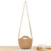 Bolsa Tejida Retro Literaria Pastoral Vacía Mini Linda Bolso Cubo Cruzado para Mujer Bolso de Playa