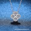Colar de prata esterlina S925 feminino ouro rosa 1,2 quilates cor D colar de moissanita colar de diamante trevo de quatro folhas atacado