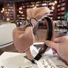 Nuevo Producto Coreano Tela Diamante Checo Súper Brillo Accesorios para el Cabello Estilo Coreano Color Puro Orejas de Conejo Moño Diadema Dentada de Borde Ancho