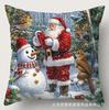 Suministro directo de fábrica funda de almohada con patrón navideño decoración navideña personalizada explosión transfronteriza cómoda transpirable almohada para sala de estar