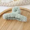 Pinza de garra de felpa de alta gama estilo coreano para el cabello tamaño grande 12 cm pasador para recogido en la parte posterior de la cabeza pinza de tiburón accesorio perezoso para el cabello