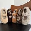 Invierno 2025 Velcro Terciopelo Francés Zapatos Cálidos Tipo Pan Zapatos de Deslizamiento para Mujer Zapatos Peludos Zapatos Birkenstock para Mujer Zapatos de Algodón