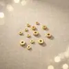 Conservación del Color DIY Cuentas Espaciadoras para Pulsera Chapado en Cobre Oro de 18K Cuentas Espaciadoras Brillantes Hecho a Mano Encordado Pequeñas Redondas Espaciadoras Ábaco Plano