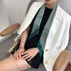 Bufanda larga de seda fina y estrecha de pata de gallo con cinta para primavera y otoño verano para ir al trabajo, banda para el cabello decorativa, pañuelo de seda pequeño