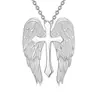 Site Independente Transfronteiriço Novo Colar Cruz Asas de Anjo Pingente de Personalidade Retro Europeu e Americano Corrente para Clavícula para Mulheres