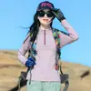 Ropa de Secado Rápido para Exteriores para Mujer Camisetas de Manga Larga Deportivas Absorbentes de Sudor Elásticas Transpirables Ajustadas para Correr Senderismo Protección Solar Camiseta de Secado Rápido
