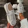 Sapatos de Strass 2025 Primavera Novo Exportação Transfronteiriça Tamanho Grande Europeu e Americano Sola Grossa Cravejado de Diamantes Sapatos Transfronteiriços
