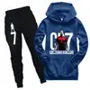 Comércio exterior roupas infantis meninos e meninas agasalho esportivo com forro de fleece outono suéter infantil estampado moletom calça conjunto