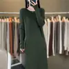Otoño 2026 Nuevo Vestido de Lana Estilo Francés para Mujer Manga Larga Vestido Suéter de Punto Cuello Redondo Vestido Base de Canalé