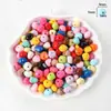 Colgante de Corazón y Flor de Pintura Acrílica de Colores Agujero Recto Cuentas Sueltas Material para Joyería de Collares Hechos a Mano DIY