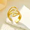 Anillo de Acero Titanio Prensado en Aceite de Moda Transfronterizo Versátil de Gama Alta Anillo Abierto para Dedo Índice Personalidad Nicho Sentido del Diseño Anillo Mujeres