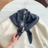 100% Cachecol Triângulo de Lã Australiana Listrado Xale Turbante Tricotado Cachecol Pequeno Multifuncional Coreano Feminino